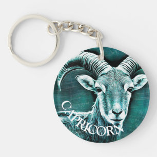 Zodiac Sign Capricorn Goat Symbol Kerstmis Sleutelhanger