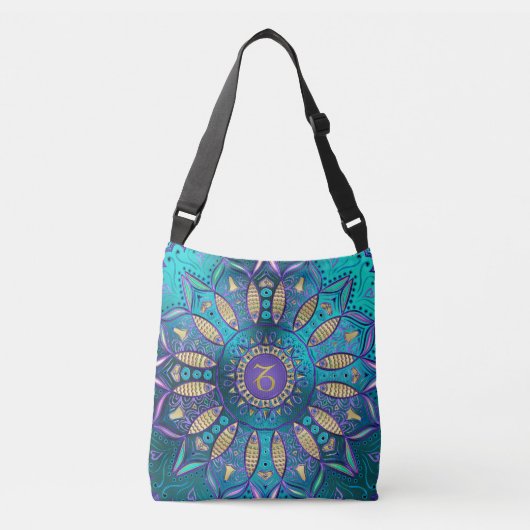 Zodiac Sign Capricorn Mandala Crossbody Tas (Voorkant)
