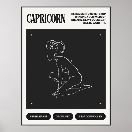 Zodiac Sign Capricorn Poster (Voorkant)