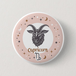 Zodiac Sign Capricorn Ronde Button 5,7 Cm