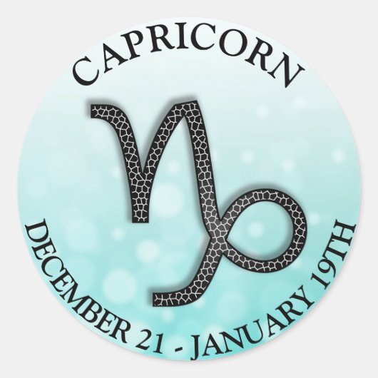 Zodiac Sign Capricorn-symbool en Horoscope Ronde Sticker (Voorkant)