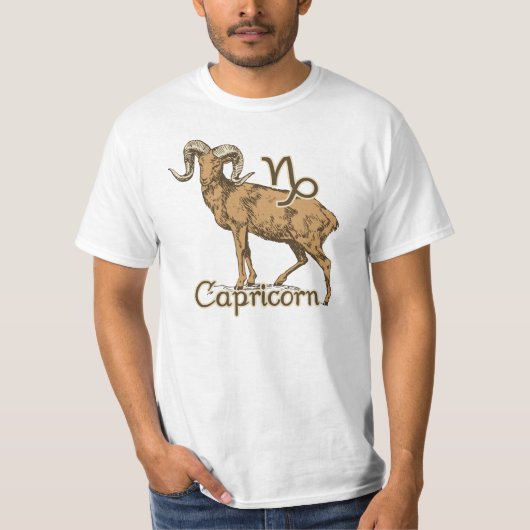 Zodiac Sign Capricorn-symbool T-shirt (Voorkant)