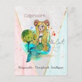 Zodiac Sign Capricorn Whimsical Symbolische Goat Briefkaart (Voorkant)