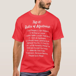 Zodiac Sign Funny Top 10 Rules of Aquarius Premium
