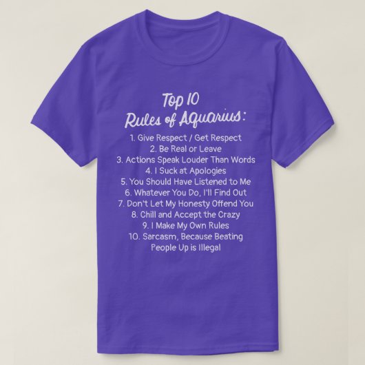 Zodiac Sign Funny Top 10 Rules Of Aquarius Premium (Design voorkant)