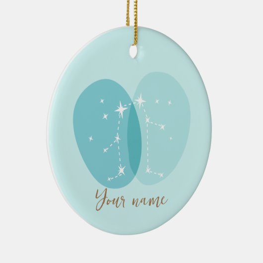 Zodiac Sign Gemini Keramisch Ornament (Rechts)