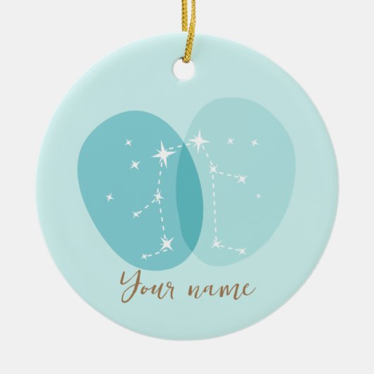 Zodiac Sign Gemini Keramisch Ornament (Voorkant)