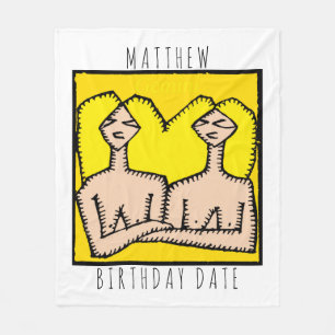 Zodiac Sign Gemini Persoonlijke Birthday Blanket Fleece Deken
