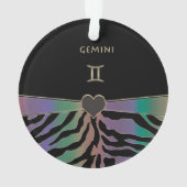 Zodiac Sign Gemini Rainbow Zebra Design Ornament (achterkant)