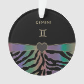 Zodiac Sign Gemini Rainbow Zebra Design Ornament (voorkant)