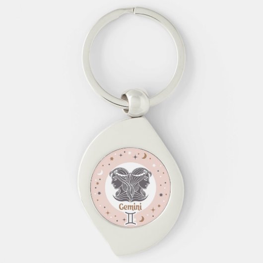 Zodiac Sign Gemini Sleutelhanger (Voorkant)