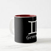 Zodiac Sign "Gemini" Tweekleurige Koffiemok (Voorkant links)