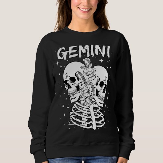 Zodiac Sign Gemini Twin Skeleton Trui (Voorkant)