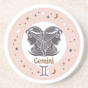 Zodiac Sign Gemini Zandsteen Onderzetter
