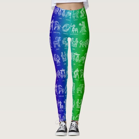 Zodiac Sign Leggings (Heldere regenboog) (Voorkant)