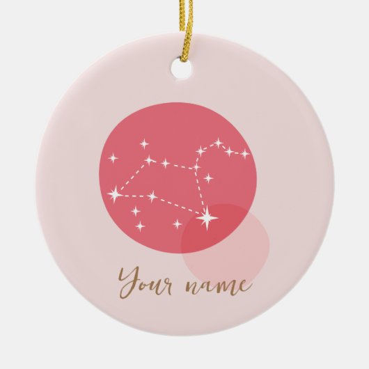 Zodiac Sign Leo Keramisch Ornament (Voorkant)