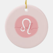Zodiac Sign Leo Keramisch Ornament (Achterkant)