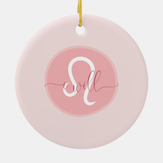 Zodiac Sign Leo Keramisch Ornament (Achterkant)