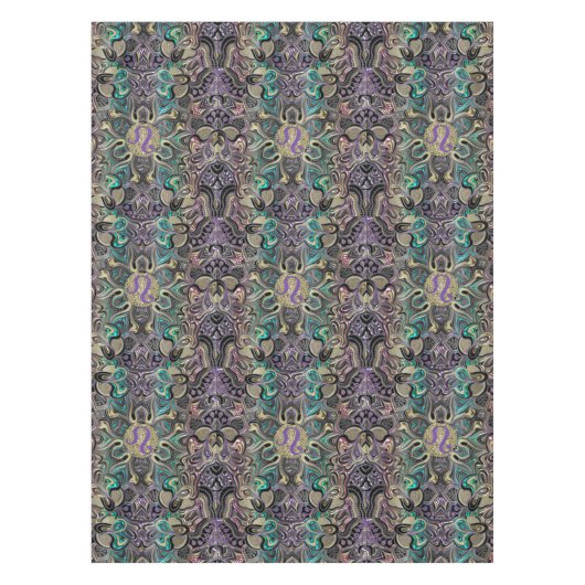 Zodiac Sign Leo Mandala Tafelkleed (Voorkant)