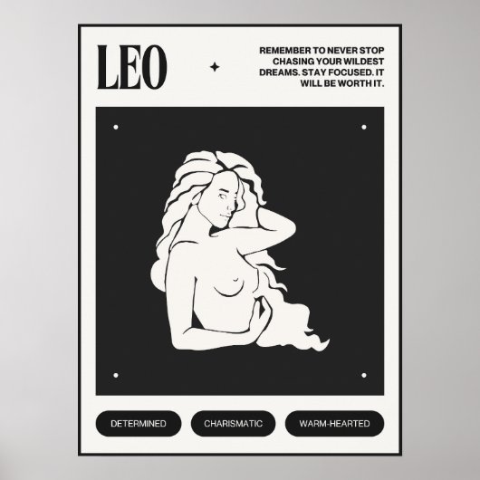 Zodiac Sign Leo Poster (Voorkant)