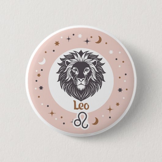 Zodiac Sign Leo Ronde Button 5,7 Cm (Voorkant)