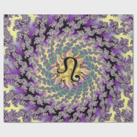 Zodiac Sign Leo Sun Mandala Cadeaupapier (Vlak)