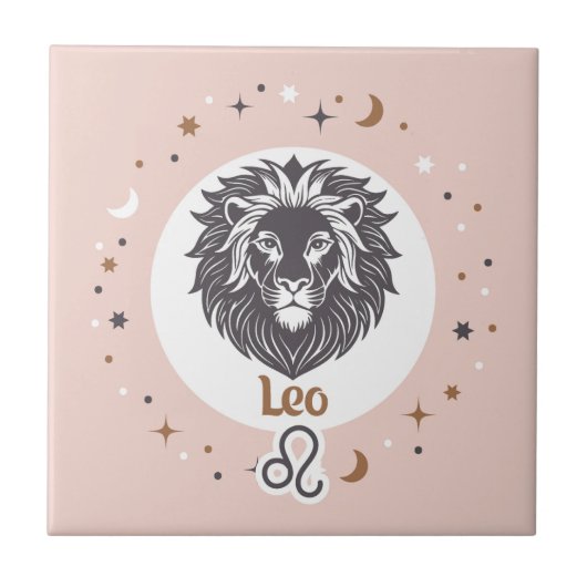 Zodiac Sign Leo Tegeltje (Voorkant)