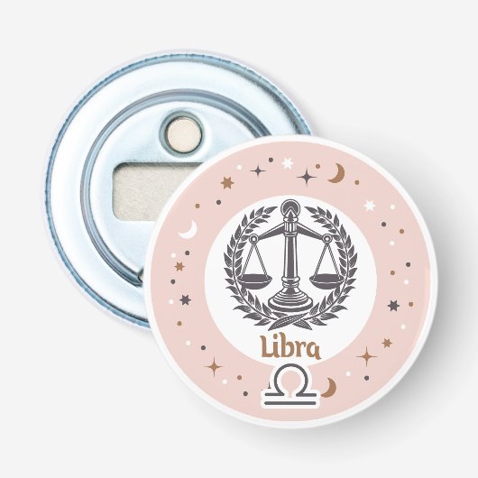 Zodiac Sign Libra Button Flesopener (Voorkant)