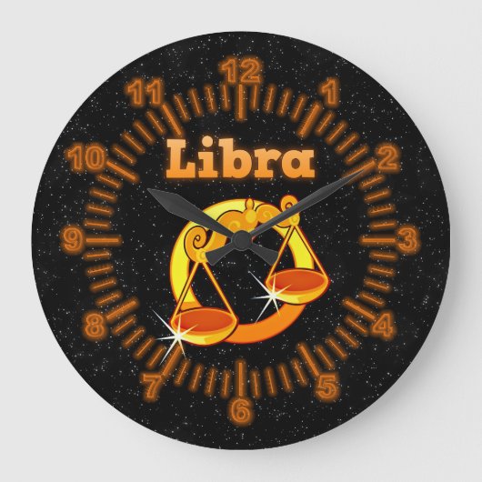 Zodiac sign Libra Grote Klok (Voorkant)