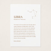 Zodiac Sign Libra Jewelry Display Kaart (Achterkant)