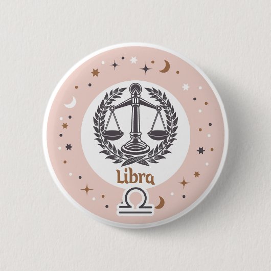 Zodiac Sign Libra Ronde Button 5,7 Cm (Voorkant)