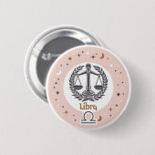 Zodiac Sign Libra Ronde Button 5,7 Cm (Voorkant /achterkant)