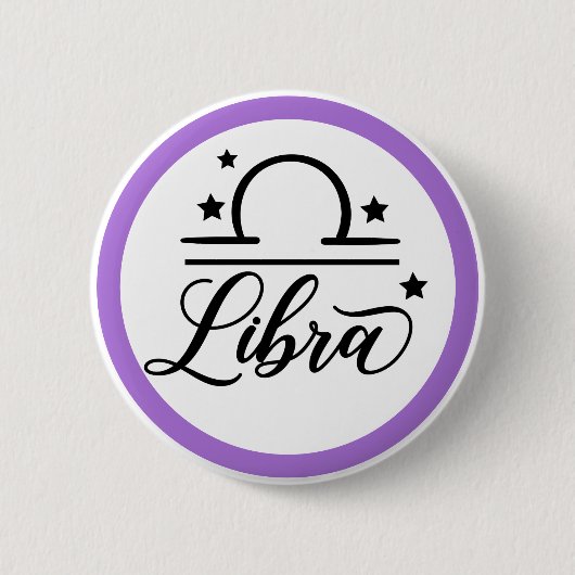 Zodiac Sign Libra Ronde Button 5,7 Cm (Voorkant)