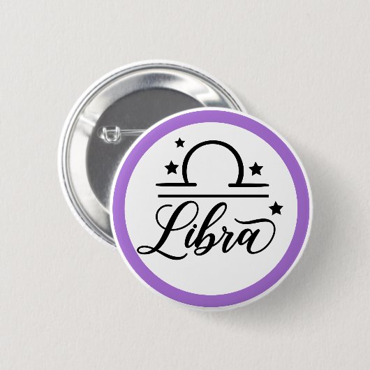 Zodiac Sign Libra Ronde Button 5,7 Cm (Voorkant /achterkant)