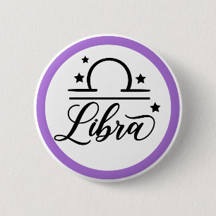 Zodiac Sign Libra Ronde Button 5,7 Cm