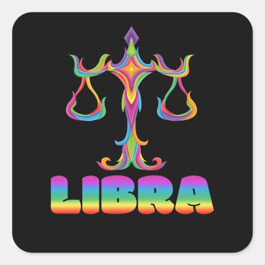 Zodiac Sign Libra Zodiac Vierkante Sticker (Voorkant)