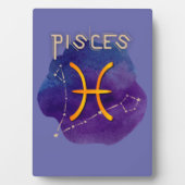 Zodiac Sign Pisces Constellation Waterverf Fotoplaat (voorkant)