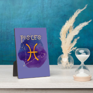 Zodiac Sign Pisces Constellation Waterverf Fotoplaat