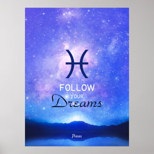 Zodiac Sign Pisces Dreamweaver Star Sky Quote Post Poster (Voorkant)
