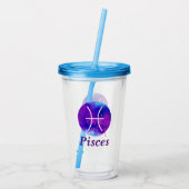 Zodiac Sign Pisces Space Nebula Acryl Drinkbeker (Achterkant)