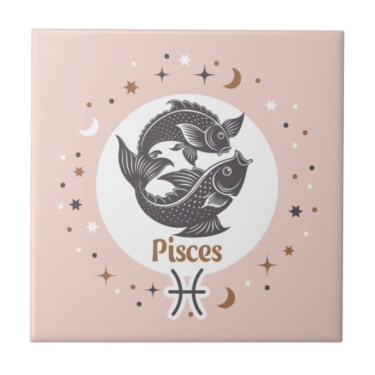 Zodiac Sign Pisces Tegeltje (Voorkant)
