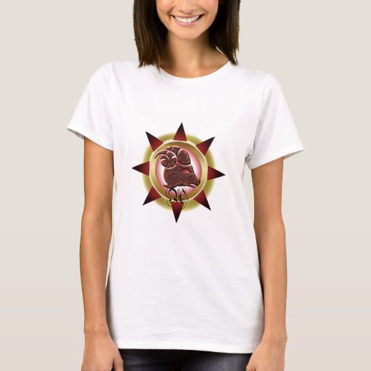 Zodiac Sign Ram Design T-shirt (Voorkant)