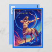 Zodiac Sign Sagittarius als de hemelse boogschutte Briefkaart (Voorkant / Achterkant)