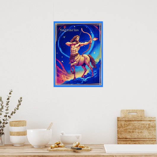 Zodiac Sign Sagittarius as the Celestial Archer Poster (Keuken)