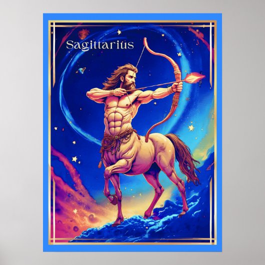 Zodiac Sign Sagittarius as the Celestial Archer Poster (Voorkant)