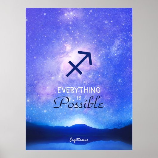 Zodiac Sign Sagittarius Dreamweaver Sky Quote Post Poster (Voorkant)
