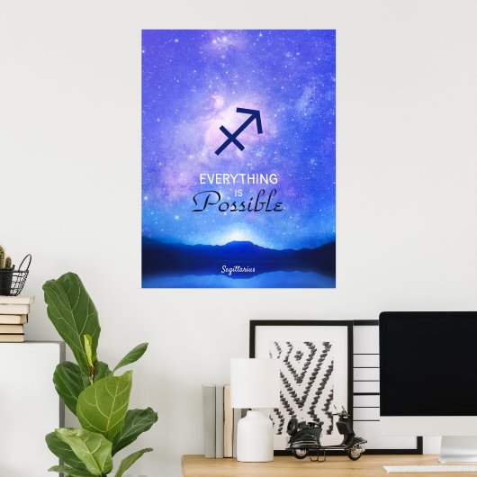 Zodiac Sign Sagittarius Dreamweaver Sky Quote Post Poster (Thuiskantoor)