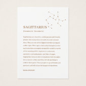 Zodiac Sign Sagittarius Jewelry Display Kaart (Achterkant)