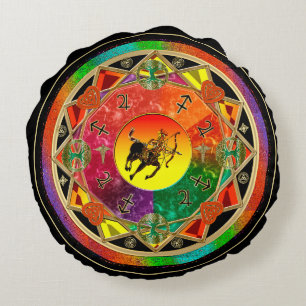 Zodiac Sign Sagittarius Mandala Rond Kussen