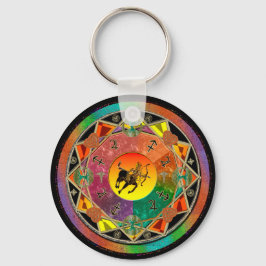 Zodiac Sign Sagittarius Mandala Sleutelhanger